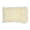 Photo of cream rectangular fur cushion in 30cm x 50cm size