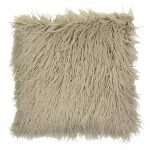 45cm x 45cm Ecru Square Fur Cushion Cover