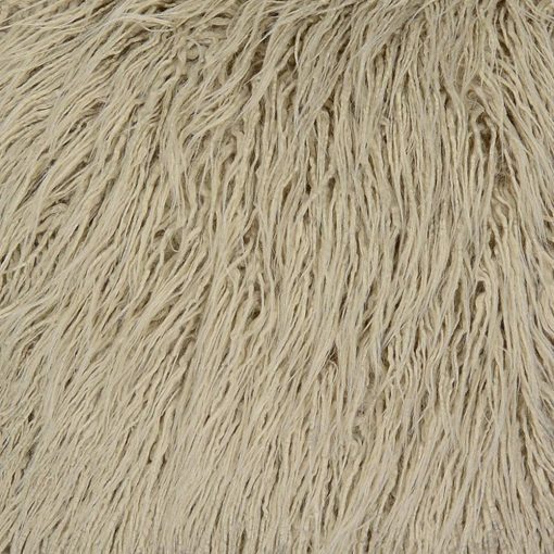 Closeup Image of 45cm x 45cm Ecru Square Fur Cushion Cover