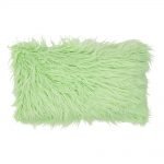 Photo of light green rectangular fur cushion cover in 30cm x 50cm size