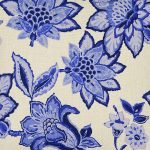 Scaled image of china blue and white square cushion with floral print