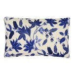 Elegant Hamptons-inspired cushion cover with blue florals