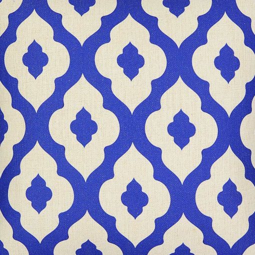 Photo of off-white and blue elegant cushion cover with mediterranean feel