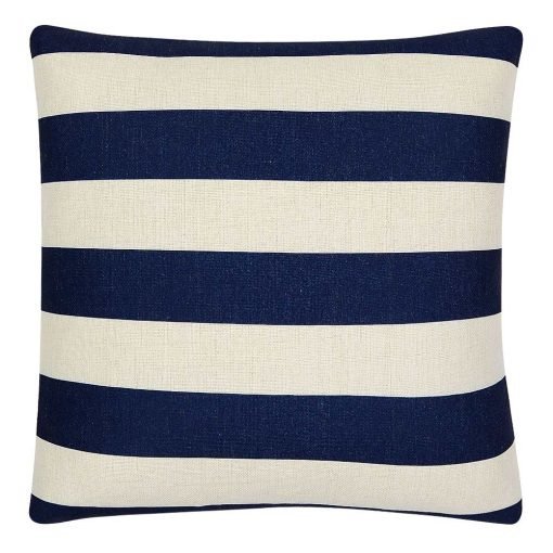 Blue and white stripped cushion cover with nautical feel