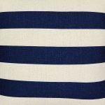 Nautical inspired blue and white striped cushion cover made of cotton linen material