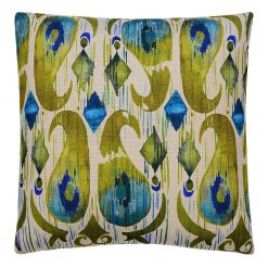 Image of teal and yellow green cushion cover in 45cm x 45cm size