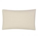 Rectangular cream cushion made of linen fabric