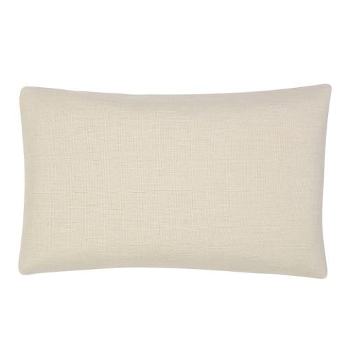 Rectangular cream cushion made of linen fabric