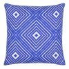 Photo of blue and white outdoor cushion with kaleidoscope design