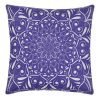 Photo of square purple outdoor cushion in kaleidoscope design