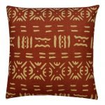 Photo of clay coloured 45cm x 45cm cushion with mud cloth print