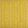 Scaled image of mustard yellow cotton linen mud cloth cushion with Aztec arrow print