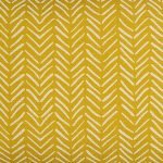 Scaled image of mustard yellow cotton linen mud cloth cushion with Aztec arrow print