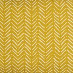 Scaled image of mustard yellow cotton linen mud cloth cushion with Aztec arrow print