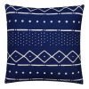 Blue square cushion cover with mud cloth design