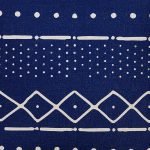 Scaled image navy blue cushion cover with mud cloth design