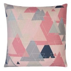 Modern and chic pink cushion cover with geometric design