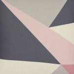Scaled image of geometric designed pink cushion cover made of cotton linen fabric
