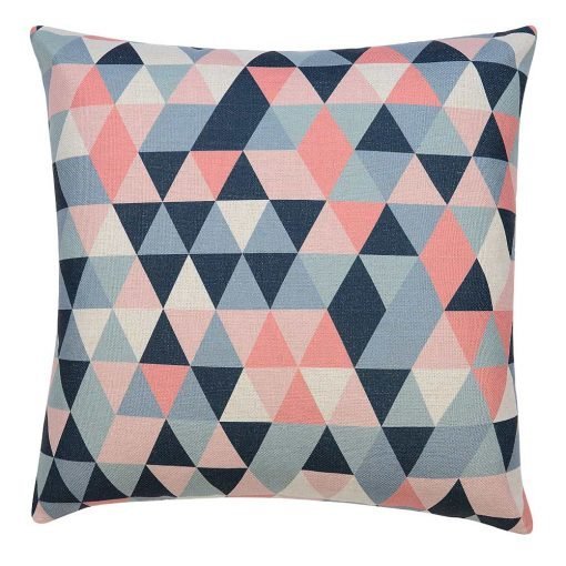 Colourful cotton linen cushion cover with geometric print
