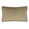 Image of taupe velvet cushion in rectangular shape