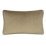 Image of taupe velvet cushion in rectangular shape