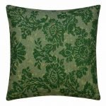 Dark green green coloured cushion cover with floral print