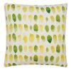 Watercolor palette inspired cushion cover in yellow and green colours