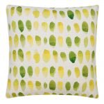 Watercolor palette inspired cushion cover in yellow and green colours