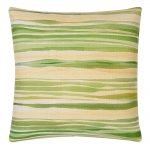 Green and yellow watercolour inspired square cushion cover