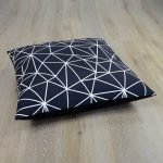 Photo of black and white floor cushion cover in 70cm x 70cm size