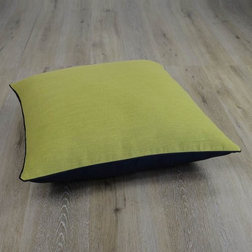 Photo of olive and black floor cushion in 70cm x 70cm size