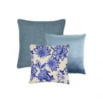 Image of blue coloured cushion covers in set of 3