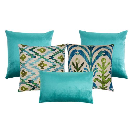 Photo of 5 spearmint cushion cover collection in tribal print