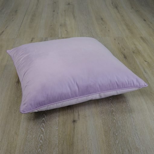 Large floor cushion in lavender velvet fabric