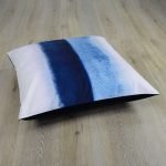 Image of 70 cm x 70cm blue and white stripe floor cushion