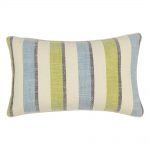Photo of rectangular 30cm x 50cm cushion in blue and lime colours