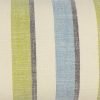 Close up photo lime and blue stripe rectangular cushion