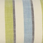 Close up photo lime and blue stripe rectangular cushion