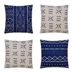 Photo of 4 mud cloth cushion covers in navy and white colours