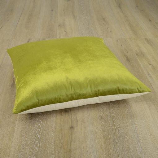 Image of olive velvet linen floor cushion cover in 70cm x 70cm size