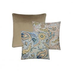 Photo of 3 paisley cushion set with oyster and teal paisley cushions