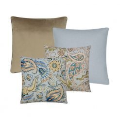 Image of 4 teal and oyster coloured paisley cushion covers