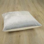 Image of 70cm x 70cm silver velvet linen floor cushion