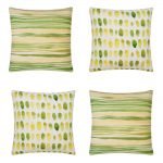 Photo of 4 cushion covers in yellow and green colours