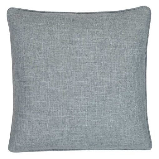 Blue square cushion cover made of soft polyester fabric