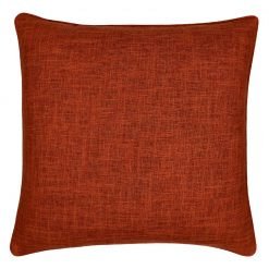 Burnt orange coloured cushion cover in soft cotton linen fabric