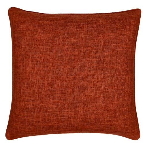 Burnt orange coloured cushion cover in soft cotton linen fabric