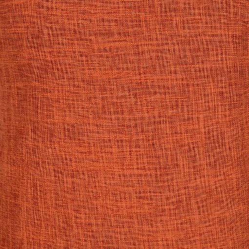 Zoomed in image of a cotton linen cushion in burnt orange colour