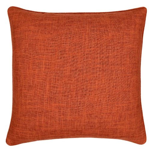Photo of square cushion cover in burnt orange colour