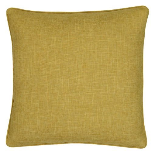 Photo of yellow cushion made of linen material
